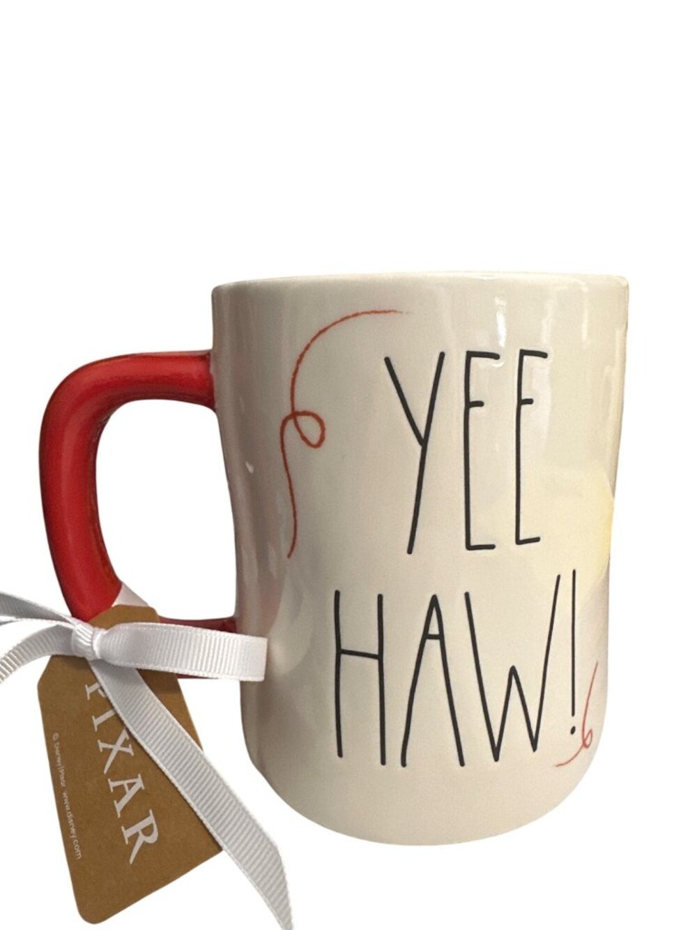 Disney Pixar Rae Dunn Jessie Yee Haw Mug Artisan Ceramic Red Handle